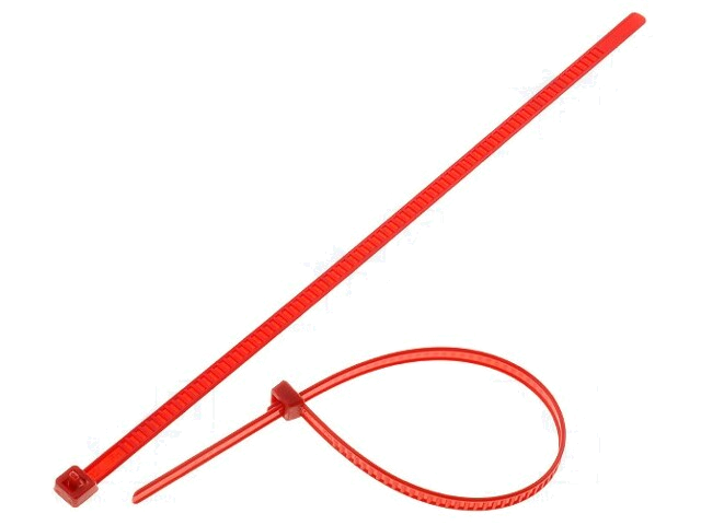 Kabelbinder; losmaakbaar; L: 195mm; W: 4,7mm; polyamide; 245N; rood Kabelbinder; losmaakbaar; L: 195mm; W: 4,7mm; polyamide; 245N; rood
